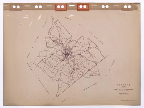 Tableau d'assemblage (TA). Cadastre révisé pour 1942. 2e édition à jour pour 1980.