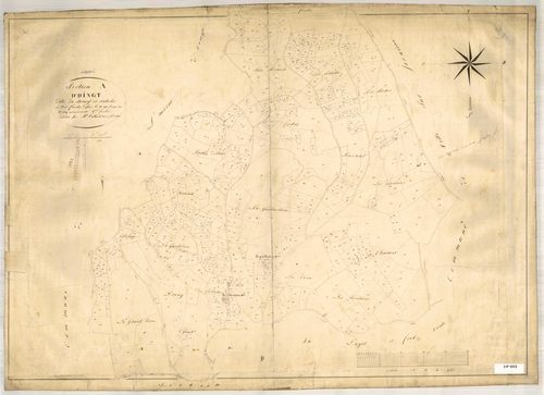 Section A dite du Bourg et Sabotes, feuille n°2 (parcelles 196-648).