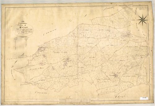 Section B dite du Layet et Fond-Vieille, feuille unique (parcelles 1-876).