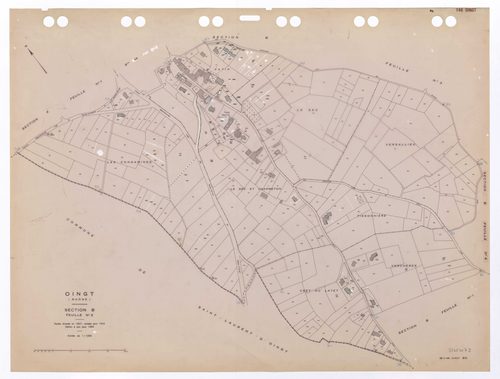 Section B 2e feuille. Feuille dressée en 1827 révisée pour 1932. Edition à jour pour 1984.