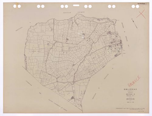 Section B 1ère feuille. Feuille révisée pour 1935. Edition à jour pour 1984. Plan annulé.