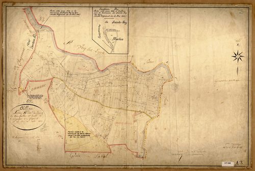 Section A dite du Bourg, feuille n°2 (parcelles 633-853).