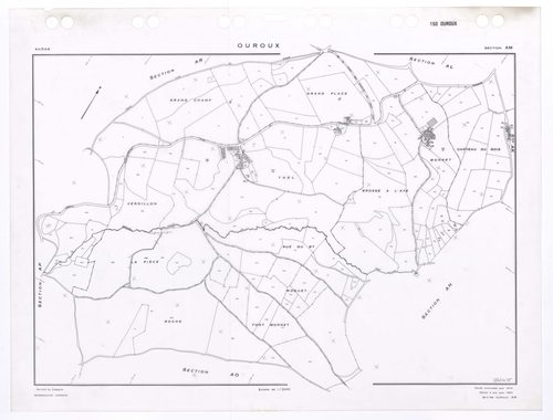 Section AM. Feuille renouvelée pour 1970. Edition à jour pour 1983.