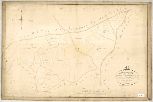 Section D dite de Lacarelle, feuille n°1 (parcelles 1-68).