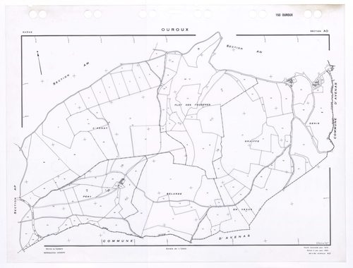 Section AO. Feuille renouvelée pour 1970. Edition à jour pour 1983.