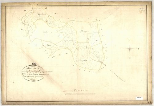 Section D dite de Lacarelle, feuille n°4 (parcelles 504-599).