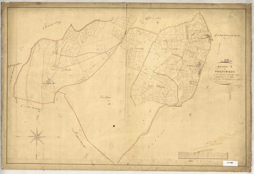 Section A dite de l'Eglise, feuille n°2 (parcelles 715-1043).