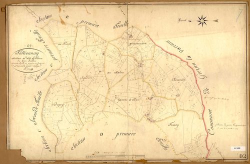 Section D dite de Ponce, feuille n°2 (parcelles 332-663).