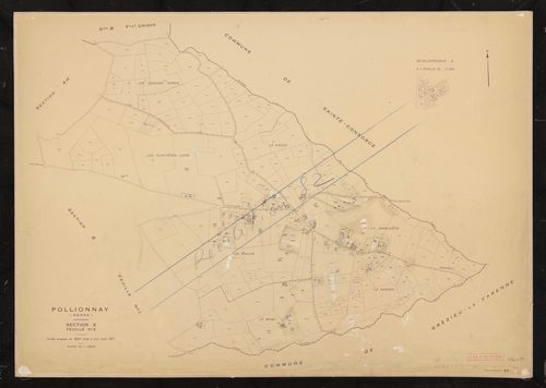 Section E1 feuille n°2. Feuille dressée en 1824 mise à jour pour 1971. Réédition pour 1982.