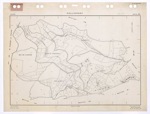Section AO. Feuille renouvelée pour 1971. Edition à jour pour 1985.