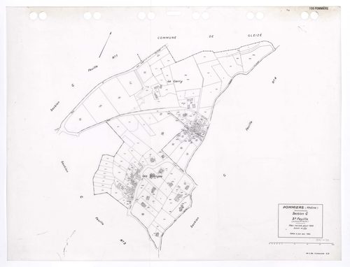Section C 3e feuille (ancienne 1ère feuille). Plan révisé pour 1935. Edition à jour pour 1983.