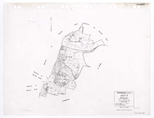Section B feuille n°2 (partie de l'ancienne 1ère feuille). Plan révisé pour 1935. Edition à jour pour 1983.