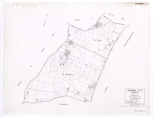 Section A 3e feuille (partie de l'ancienne feuille unique). Plan révisé pour 1935. Edition à jour pour 1983.