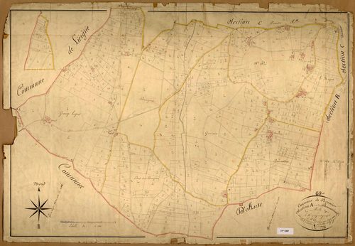 Section A dite des Bonnetières, feuille unique (parcelles 1-651).