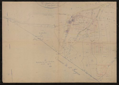 Section unique (ancienne section D de la commune de Saint-Loup) feuille n°4 (partie de l'ancienne 1ère feuille et 3e feuille). Plan révisé pour 1939.