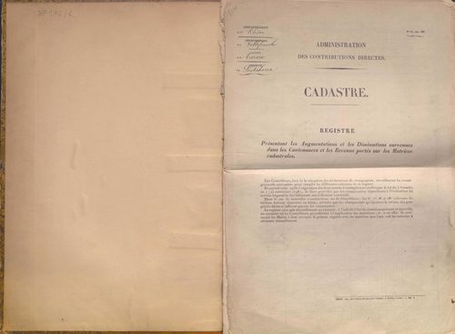 État de sections et matrice des propriétés foncières.