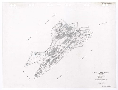 Section A feuille n°1. Feuille dressée en 1813 révisée pour 1942. Edition à jour pour 1985.