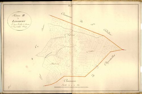 Section H dite de Longefay, feuille n°2 (parcelles 487-712).