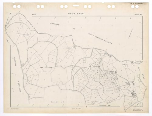 Section AD. Feuille renouvelée pour 1972. Edition à jour pour 1984.