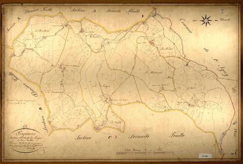 Section B dite de la Farges, feuille n°1 (parcelles 1-369).