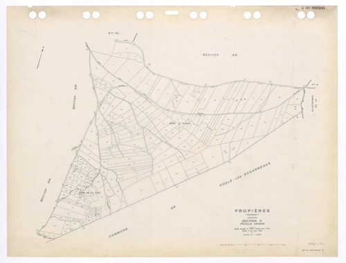 Section C feuille unique. Feuille dressée en 1825 révisée pour 1972.