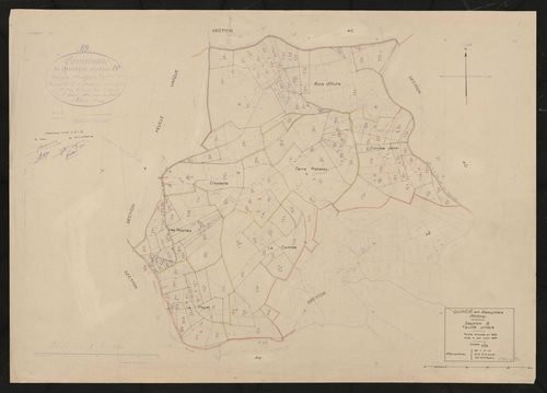 Section B feuille unique. Feuille dressée en 1823 mise à jour pour 1961.