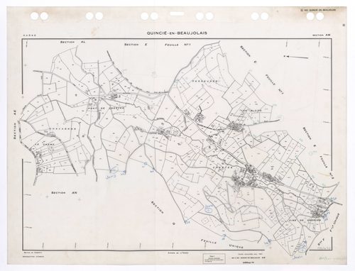 Section AM. Feuille renouvelée pour 1961. Edition à jour pour 1993.