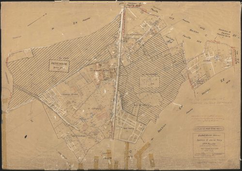 Section C dite du Bourg 1ère feuille. Plan révisé pour 1936. Feuille supprimée pour 1980.