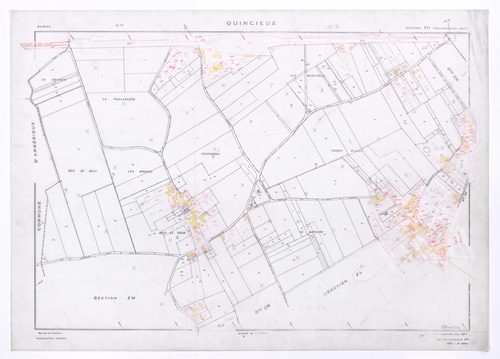 Section ZN. Feuille renouvelée pour 1969. 2e édition pour 1980. Dessiné sur le plan en couleur : nouvelles parcelles et bâti.