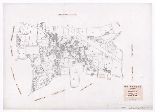 Section C feuille n°3. Plan révisé pour 1936. 3e édition à jour pour 1980. Plan annulé pour 1995.