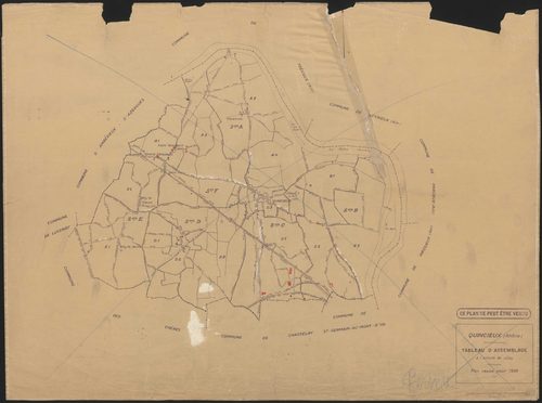 Tableau d'assemblage (TA). Plan révisé pour 1936. Plan annulé.