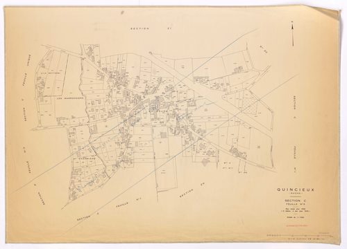 Section C dite du Bourg 3e feuille. Plan révisé pour 1936. Feuille supprimée, rééditée pour 1978.