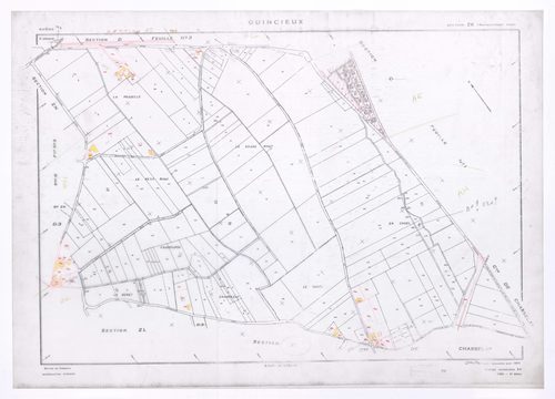 Section ZK. Feuille renouvelée pour 1969. 2e édition pour 1980. Dessiné sur le plan en couleur : nouvelles parcelles et bâti.