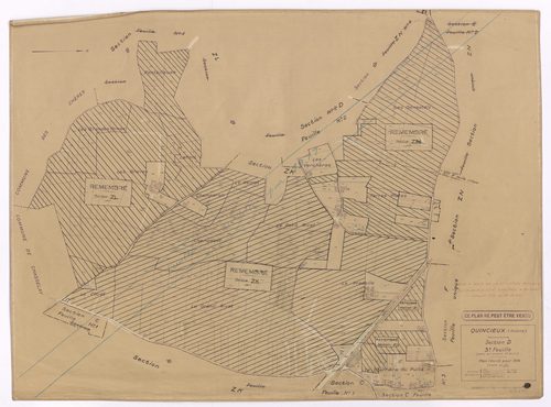 Section D 3e feuille. Plan révisé pour 1936. Feuille rééditée pour 1977.