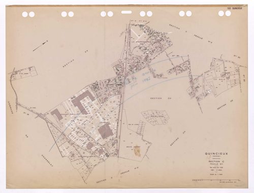 Section C feuille n°1. Plan révisé pour 1936. 2e édition à jour pour 1980. Feuille annulée pour 1995.
