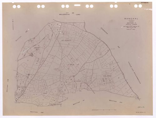 Section C feuille unique. Feuille dressée en 1811 révisée pour 1971. Edition à jour pour 1983.