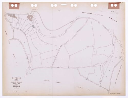 Section unique feuille n°3. Cadastre révisé pour 1931. Edition à jour pour 1986.