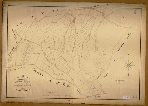 Section B dite du Sandrin, feuille n°3 (parcelles 225-417).