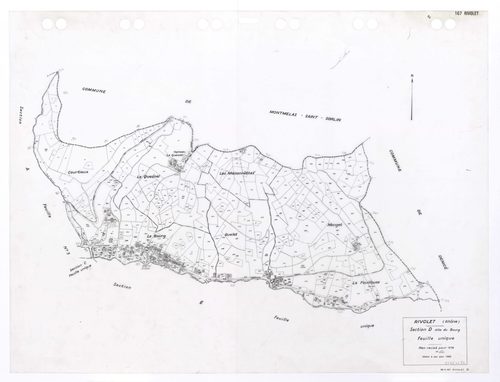 Section D dite du Bourg feuille unique. Plan révisé pour 1938. Edition à jour pour 1985.