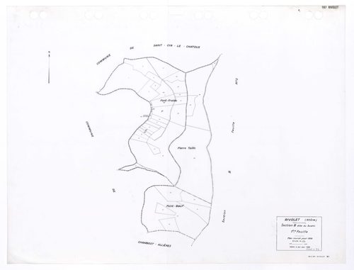 Section B dite du Sandrin 1ère feuille. Plan révisé pour 1938. Edition à jour pour 1985.