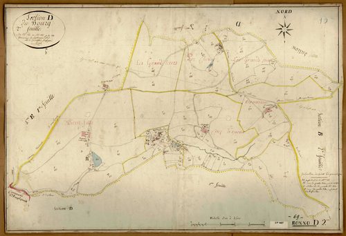 Section D dite du Bourg, feuille n°2 (parcelles 340-482).
