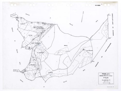 Section B dite de la Montagne 1ère feuille. Plan révisé pour 1944. Edition à jour pour 1985.