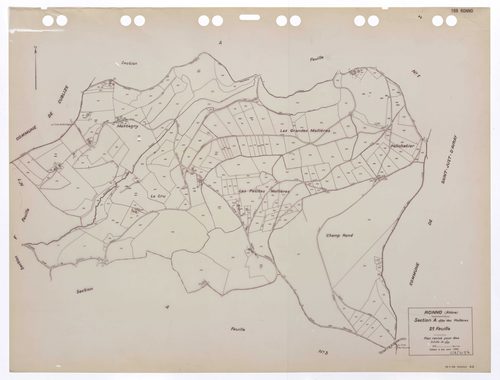 Section A dite des Mollières 2e feuille. Plan révisé pour 1944. Edition à jour pour 1985.
