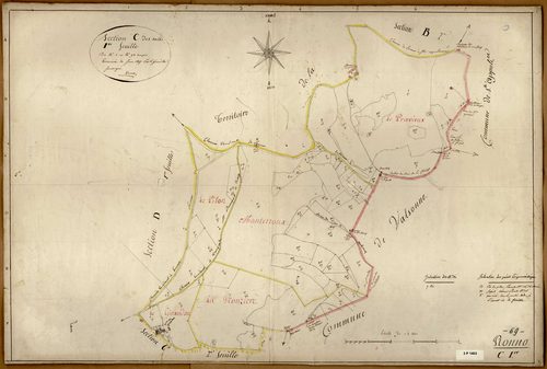 Section C dite des Salles, feuille n°1 (parcelles 1-93).
