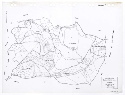 Section A dite des Mollières 3e feuille. Plan révisé pour 1944. Edition à jour pour 1985.