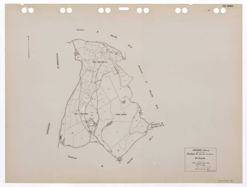 Section E dite des Tardières 2e feuille. Plan révisé pour 1944. Edition à jour pour 1985.
