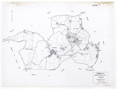 Section D dite du Bourg 3e feuille. Plan révisé pour 1944. Edition à jour pour 1985.