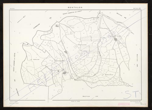 Section AO. Feuille renouvelée pour 1974. Réédition pour 1980.