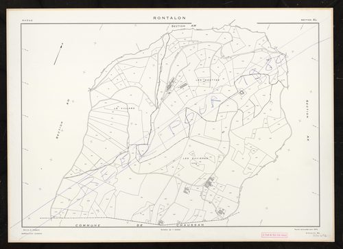 Section AL. Feuille renouvelée pour 1974. Réédition pour 1980.