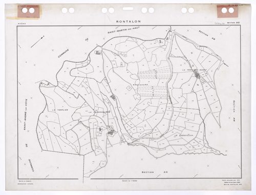 Section AO. Feuille renouvelée pour 1974. Edition à jour pour 1986.